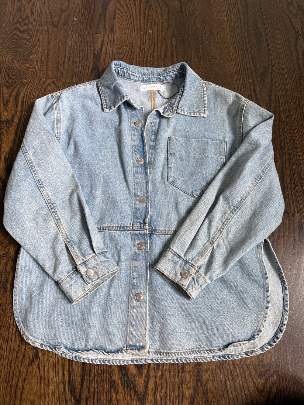 Zara Light Blue Denim Button-Up Jacket